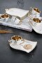 Porcelain Story 6-Person Bird Cage Pattern White Gold Coffee Cup Set with Treat Plate 12090 - 2