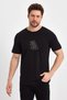 2617 Basic Flamed Fabric Front Embossed Printed T-Shirt - 4
