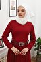 Burgundy Hijab Dress - 4