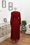 Burgundy Hijab Dress - 5