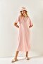 Women's Powder Side Slit Oversize Cotton Dress ELB-19001880 - 7