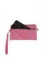 Crinkle/Clinker Water Repellent Fabric 2 Zippers Wrist Strap Mobile Phone Handbag Wallet Rose Pink 1115 - 5