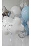 CLOUD FOIL BALLOON BLUE TRANSPARENT WHITE LATEX BALLOON SILVER STAR BALLOON SET BIRTHDAY BALLOON SET