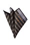 Hand Made 7.5 cm Smoked - Gold Striped Tie Handkerchief - 3