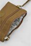 Crinkle/Clinker Water Repellent Fabric 2 Zipper Wrist Strap Mobile Phone Hand Bag Wallet Pen Holder Khaki 1115 - 3