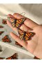Polymer Clay Butterfly Earrings Orange Butterfly Earrings - 6