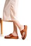 Capone Flat Heeled Flip Flops Comfort Satin Fashion Copper Women's Slippers - 4