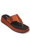 Capone Flat Heeled Flip Flops Comfort Satin Fashion Copper Women's Slippers - 7