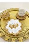 6 Pieces Cross Stitch Butterfly Embroidered Linen Presentation Napkin & Coaster - 2