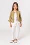 Girl's Khaki Jacket with Bow Detail
