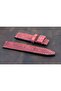 Red 22mm Genuine Leather Watch Band - 4