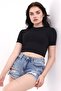 WOMEN'S SHORT SLEEVE CROP T-SHIRT / WOMEN'S SHORT SLEEVE SHORT TSHIRT - 3