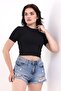 WOMEN'S SHORT SLEEVE CROP T-SHIRT / WOMEN'S SHORT SLEEVE SHORT TSHIRT - 4