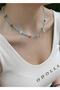 Sand bead broken stone turquoise women's necklace