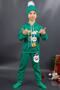 Girl's Boy's Ho Ho Printed Rope Detailed Green Tracksuit with Hoodie and Beret - 7