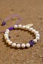 Certified Natural Stone Female Energy-Filled Positive Spirit Bracelet, Pearl, Amethyst, Hematite - 5