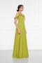 Pistachio Green Ruffle Collar Detail Adjustable Straps Woven Fabric Maxi Flared Evening Dress - 3