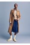 Draped Collar Trench Coat - 7