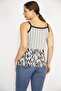 Women's Gray Plus Size Glitter Detailed Strappy Blouse 65n36551 - 6