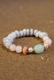 Certified Natural Stone Calm Mind Bracelet, Chalcedony, Pearl, Aquamarine, Pink Quartz, Hematite - 4