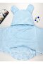 Blue Teddy Bear Patterned Velboa Swaddle - 2