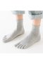 Men's Toe Socks 4-Piece Black Smoke Gray Color