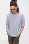 Men's Gray Premium Crew Neck Textured Oversize Sports Cut T-shirt 21s105 - 3