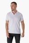 Men's Polo Neck Contrast Line Detailed Cotton Thin Knitwear T-shirt White 22sm209 - 2