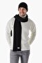Men's Hair Braid Scarf Beanie Set Black 23w501 - 3