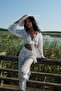 Callista Beachwear White Pants Top Bottom Beach Dress Set - 2