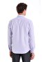 Lilac Comfort Fit Striped Cotton Slim Collar Long Sleeve Casual Shirt - 6