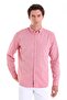 Claret Red Comfort Fit Plain 100% Cotton Buttoned Collar Long Sleeve Casual Oxford Shirt