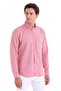 Claret Red Comfort Fit Plain 100% Cotton Buttoned Collar Long Sleeve Casual Oxford Shirt - 3