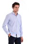 Blue Comfort Fit Striped 100% Cotton Slim Collar Long Sleeve Casual Shirt - 2