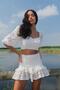 Botanica Women's White Brode Bustier Skirt Bottom Top Set - 6