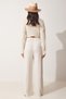 Women's Cream Summer Linen Palazzo Trousers MC00198 - 2