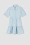 Girl's Regular Fit Shirt Collar Short Sleeve Cotton Poplin Midi Dress - 7