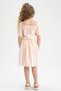 Girls' Striped Cotton Linen Looking Short Sleeve Dress W7755a622sm - 6