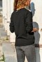 Women's Black V-Neck Color Block Sweater Gk-BSTM2750 - 2