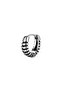 Striped Oval Modern Design Hoop Stainless & Tarnish Stainless 316L Steel Unisex Gothic Earring - 2