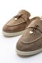 Beatriz Women's Beige Suede Genuine Leather Flat Slippers - 7