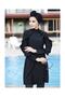 Ruffle Design Lycra Full Covered Hijab Swimsuit Ruffle 4104 Black - 3