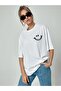 Black Oversize T-Shirt - Smile Graphic Printed - 2
