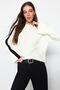 Ecru Wide Fit Sleeve Folded Knitwear Sweater TWOAW24KZ00663 - 3