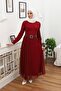 Burgundy Hijab Dress - 2