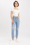Mary Straght Fit High Waist Ripped Detailed Long Length Jean Trousers A7012ax23hs - 2