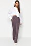 Antrasit Wide Leg/Geniş Paça Dokuma Kumaş Pantolon TWOAW22PL0139 - 11