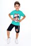 Palm Tree Printed Boys' Set - Lower and Upper Set 1108 - 2