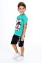 Palm Tree Printed Boys' Set - Lower and Upper Set 1108 - 3