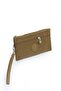 Crinkle/Clinker Water Repellent Fabric 2 Zipper Wrist Strap Mobile Phone Hand Bag Wallet Pen Holder Khaki 1115